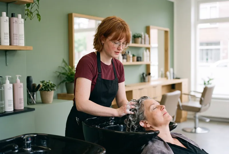 Haar wassen bij Salon Juno